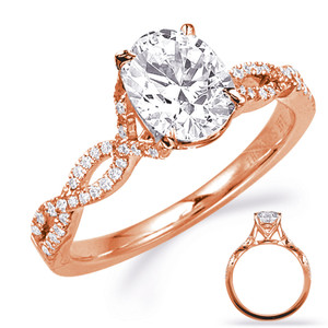 14KT Gold Diamond Engagement Ring Setting  EN7325-7X5MOVRG