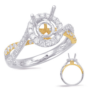 14KT Gold Diamond Engagement Ring Setting  EN7856-15YW