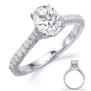 14KT Gold Diamond Engagement Ring Setting  EN8083-8X6MWG