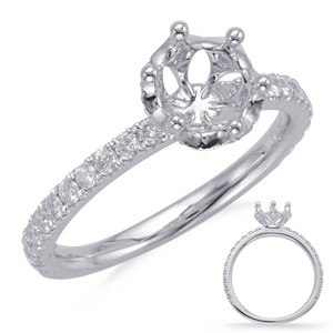 14KT Gold Diamond Engagement Ring Setting  EN8105-125WG