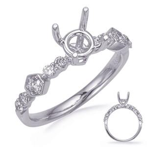 14KT Gold Diamond Engagement Ring Setting  EN8257-50WG