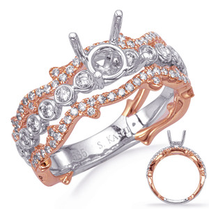 14KT Gold Diamond Engagement Ring Setting  EN8301-75RW