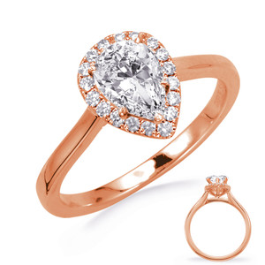 14KT Gold Diamond Engagement Ring Setting  EN8347-9X6MRG