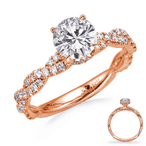 14KT Gold Diamond Engagement Ring Setting  EN8357-1RG