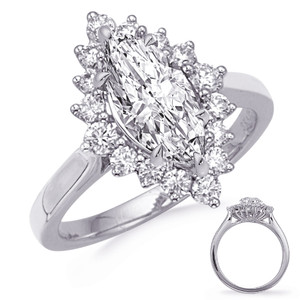 14KT Gold Diamond Engagement Ring Setting  EN8360-8X4MWG