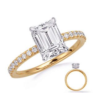 14KT Gold Diamond Engagement Ring Setting  EN8365-10X8MYW