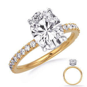 14KT Gold Diamond Engagement Ring Setting  EN8367-10X8MYW