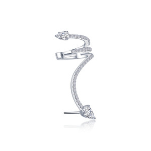 Lafonn Curved Ear Climber in sterling silver bonded with platinum