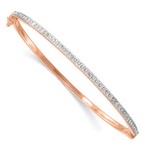 Diamond Fascination Diamond Mystique Sterling Silver 18K Rose Gold-plated Diamond Bangle