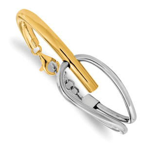 Leslie's Sterling Silver and Gold-tone Polished Bangle Bracelet