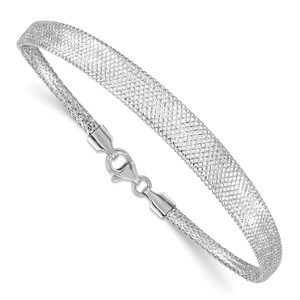 14k White Gold Stretch Mesh Graduated Bracelet