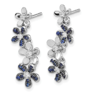 14k White Gold Diamond and Sapphire Earrings