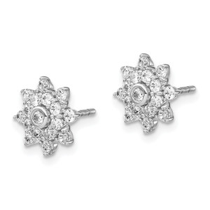 14K White Gold Lab Grown Dia SI1/SI2, G H I, Star Cluster Post Earrings