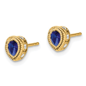 14k Sapphire and Diamond Earrings