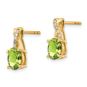14K Peridot and Diamond Earrings