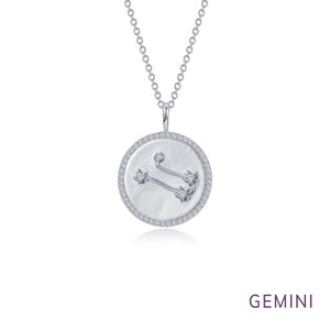 Lafonn Zodiac Constellation Coin Necklace, Gemini