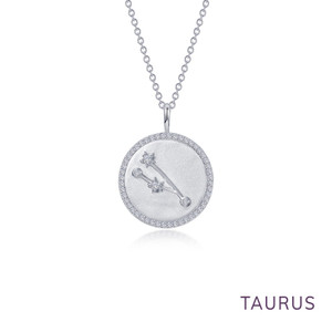 Lafonn Zodiac Constellation Coin Necklace, Taurus