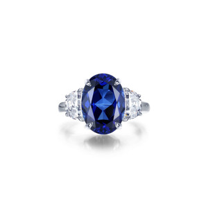 Lafonn 7 CTW Fancy Lab-Grown Sapphire Three-Stone Ring