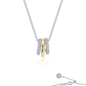 Lafonn Two-tone Tube Charm on Chain Necklace