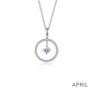 Lafonn April Birthstone Reversible Open Circle Necklace