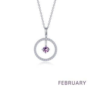 Lafonn February Birthstone Reversible Open Circle Necklace