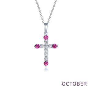 Lafonn October Birthstone Cross Necklace