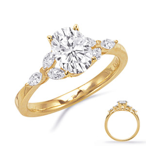 Yellow Gold Engagement Ring Style # EN8126-7X5OVYG