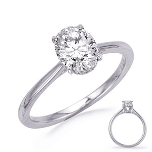 White Gold Engagement Ring Style # EN8389-11X9OVWG