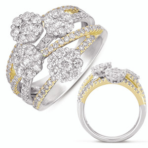 White & Yellow Gold Pave Ring

				
                	Style # D4250YW