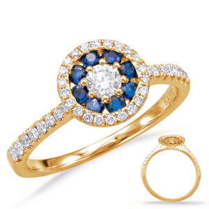 Yellow Gold Sapphire & Diamond Ringin 14K Yellow Gold  C5777-SYG