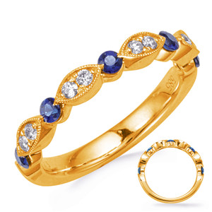 Yellow Gold Sapphire & Diamond Ring in 14K Yellow Gold   C8034-SYG