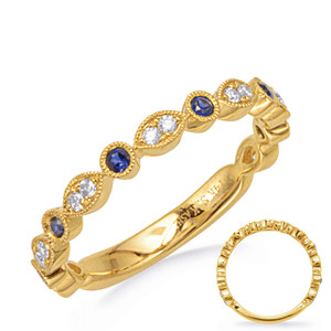 Yellow Gold Sapphire & Diamond Ring in 14K Yellow Gold  C5827-SYG