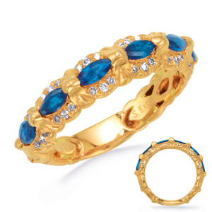 Yellow Gold Sapphire & Diamond Ring in 14K Yellow Gold  C5797-SYG