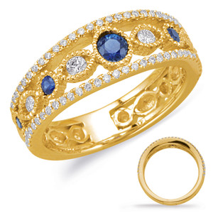 Yellow Gold Sapphire & Diamond Ring in 14K Yellow Gold  C5822-SYG