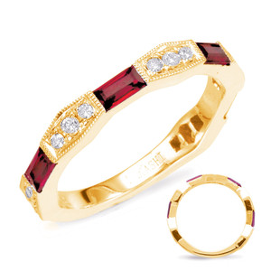 Yellow Gold Ruby & Diamond Ring in 14K Yellow Gold   C5801-RYG