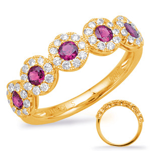 Yellow Gold Ruby & Diamond Ring in 14K Yellow Gold   C5816-RYG