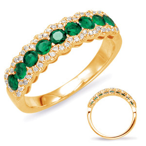 Yellow Gold Emerald & Diamond Ring in 14K Yellow Gold   C4244-EYG