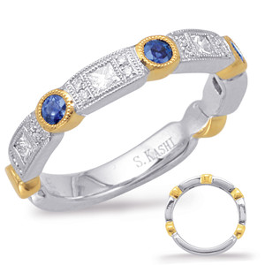 Yellow & White Gold Sapphire & Diamond in 14K Yellow and White Gold  C5804-SYW