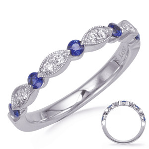 White Gold Sapphire & Diamond Ring in 14K White Gold  C8055-SWG