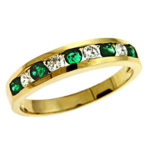 Emerald & Diamond Ring in 14K Yellow Gold  C3085-EYG