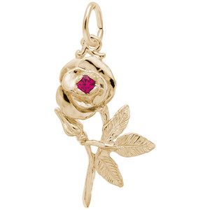 Rose with Stone Rembrant Charm