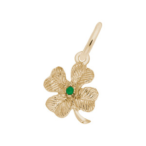 Four Leaf Clover with Bead Accent Rembrant Charm