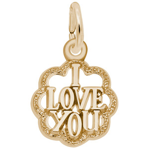 I Love You with Scalloped Border Rembrant Charm