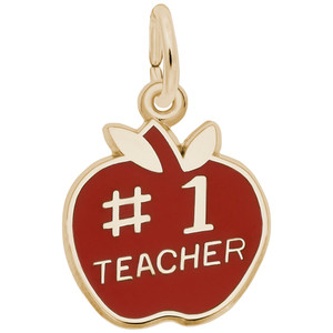 Number One Teacher Apple Rembrant Charm