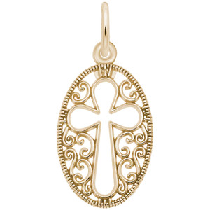 Filigree Oval Cross Rembrant Charm