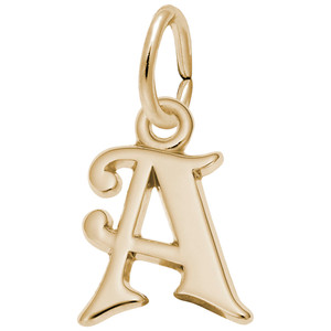 Curly Initial a Accent Rembrant Charm