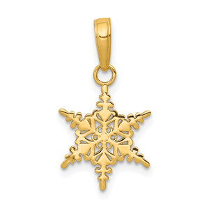 14KT Gold  Small Snowflake Pendant