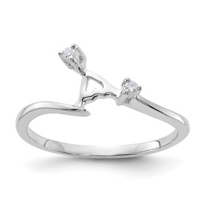 14K White Gold Polished Love Story Diamond Ring  WrapRDB2237W-4W