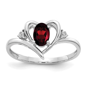 Gemstone and Diamond Heart Ring