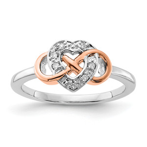10K Two Tone Diamond Infinity with Heart Ring RLD4176-0WS43